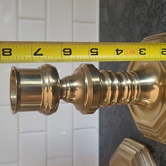 Vintage Solid Brass Candle Holders - Picture 9 of 12
